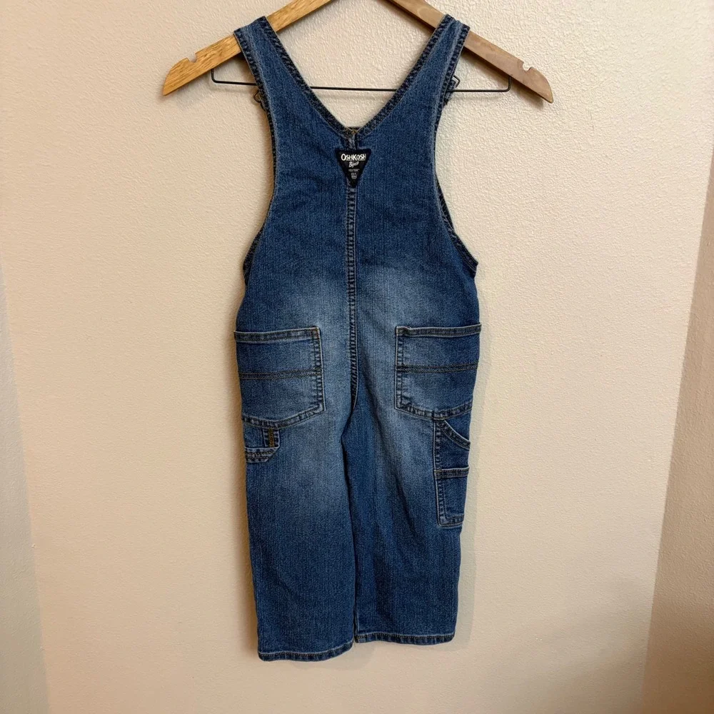 OshKosh B'gosh Denim Bib Overalls 3T Blue Carpenter Workwear Kids